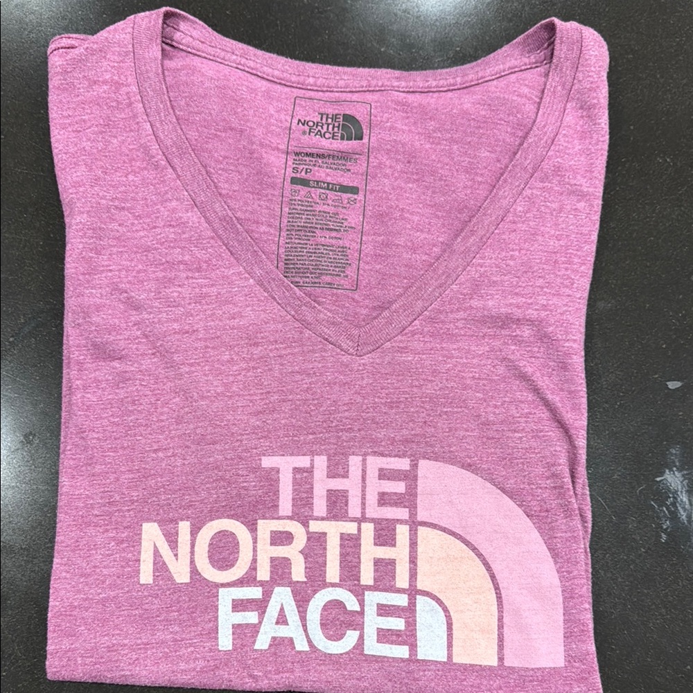 The North Face Pink V-Neck T-Shirt